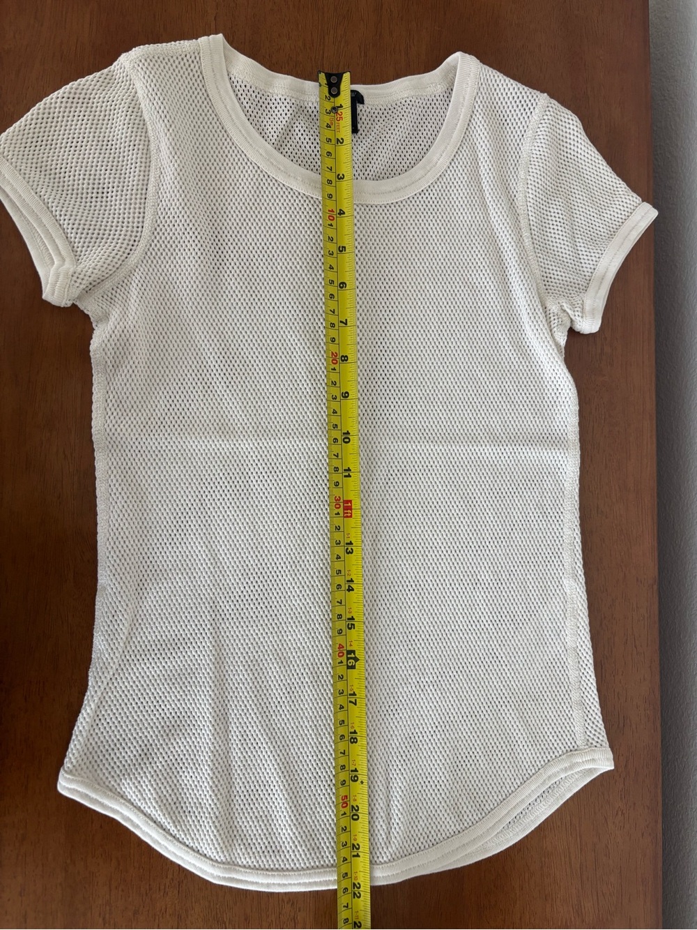 J. Crew Cream Short Sleeve Mesh Tee - Picture 3 of 5